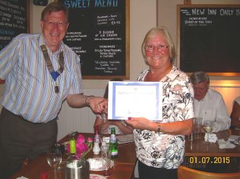 Certificate of Appreciation to Jenny Mitchell